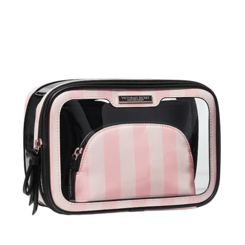 Trousse de maquillage 3 pièces Victoria's Secret Rayures emblématiques Winkey
