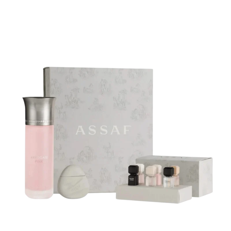 Coffret Arrogate Pink d'Assaf Perfumes | Coffret de 8 pièces | Livraison rapide