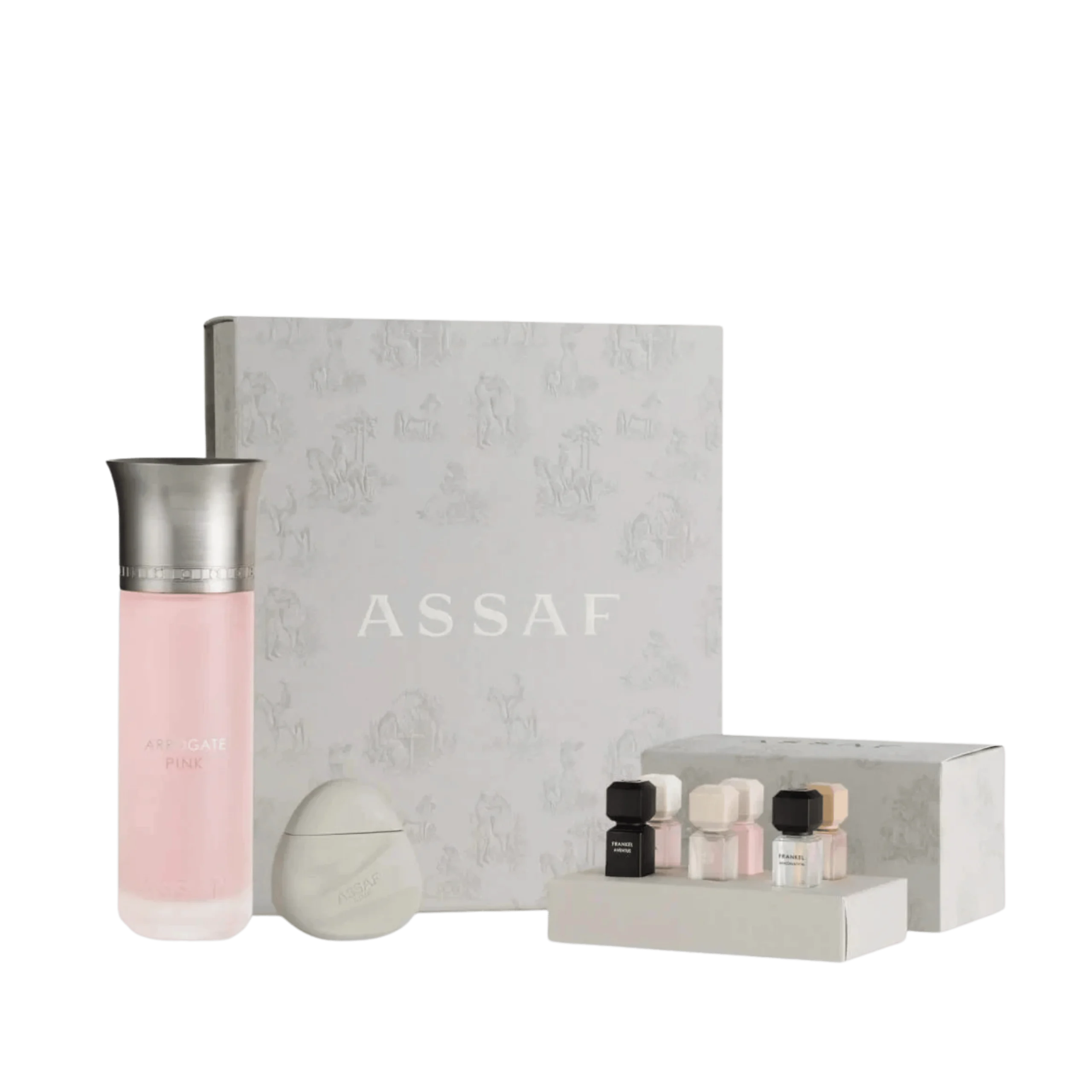 Coffret Arrogate Pink d'Assaf Perfumes | Coffret de 8 pièces | Livraison rapide